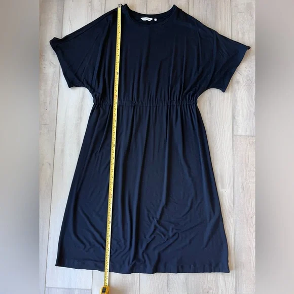 Marimekko Ikkunani Black Short Sleeve Midi Dress with Elastic Waist - Picture 10 of 13